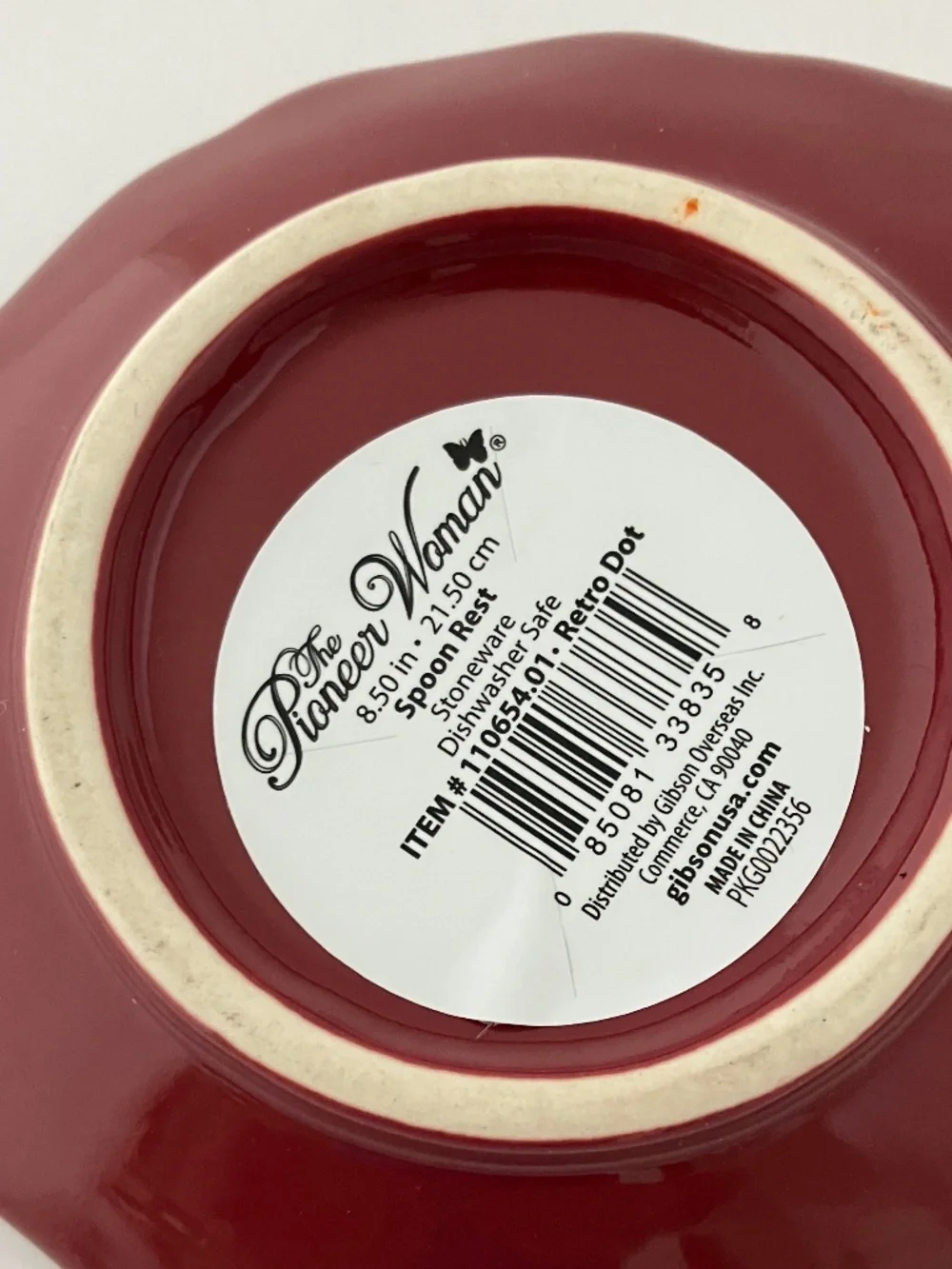 The Pioneer Woman Retro Dot Ceramic Spoon Rest with Scalloped Edge Stoneware NEW